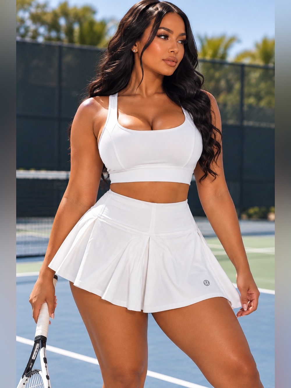 Lululemon White Pleated Tennis Skirt Athletic Golf Skort